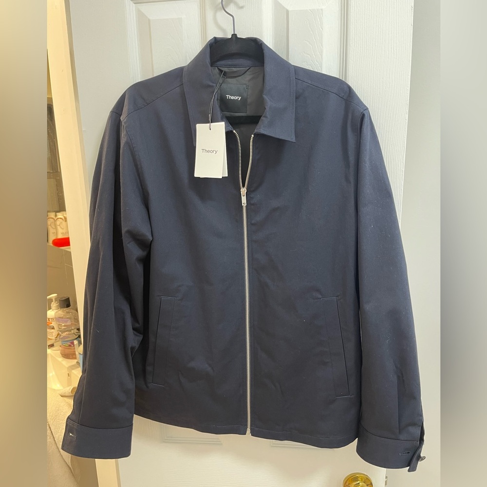 Theory Clean Zip Jacket in Navy